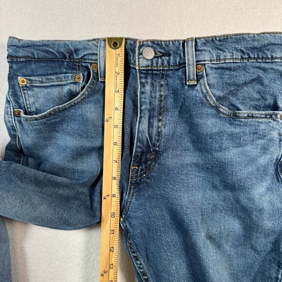 Levis Jeans Mens 34 Blue 511 Slim Straight Mid Rise Medium Wash Stretch - Picture 6 of 11